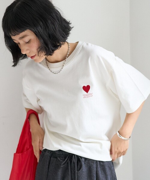 FREAK'S STORE tシャツ ダブルハートTシャツ レディース