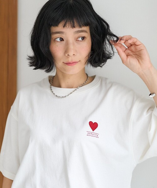 FREAK'S STORE tシャツ ダブルハートTシャツ レディース