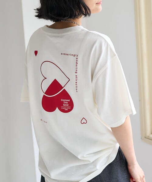 祝開店！大放出セール開催中 FREAK'S STORE レディース ダブルハートTシャツ tシャツ スーツ・フォーマル・ドレス