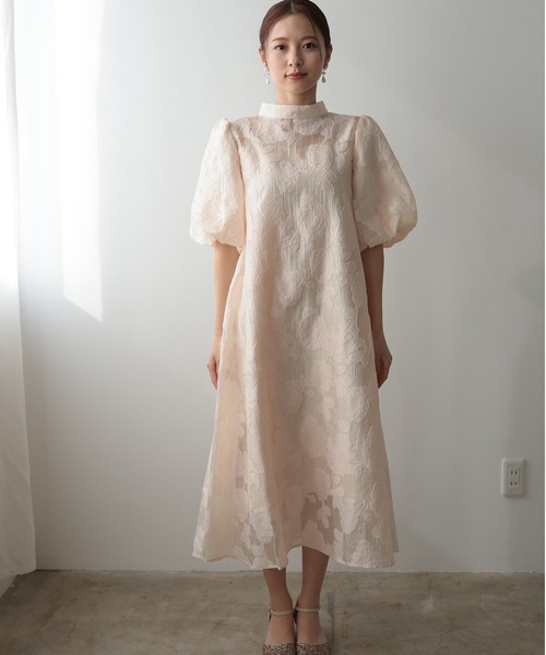 PREFERIR ドレス ランタンスリーブ 結婚式 オケージョン