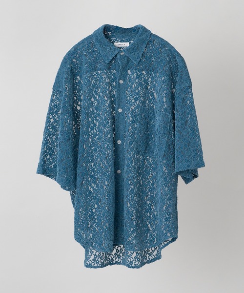 ONCILY シャツ FLOCKY LACE SHEER SHIRT / フロッキーレース