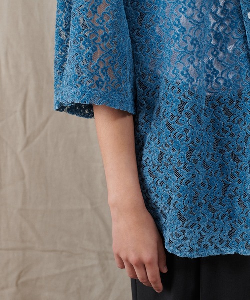 Lochie - ヴィンテージ シャツ レトロ シャツ 花柄 レース シャツ シャツ レディース トップス 花柄 長袖 刺繍 立ち襟 着まわし 春