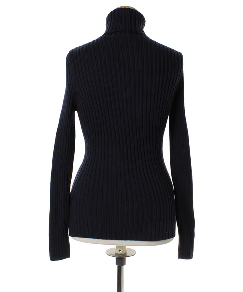 FOXEY BOUTIQUE」 タートルネックニット 40 ネイビー レディース 