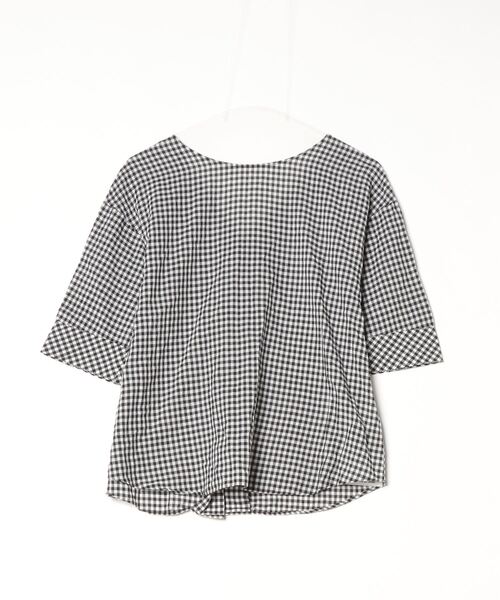 BEAUTY＆YOUTH UNITED ARROWS チェック柄半袖ブラウス - ブラック 