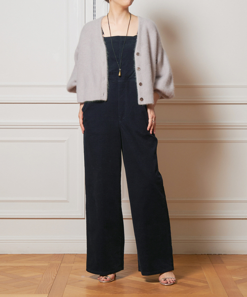 IENA LA BOUCLE ファーニットカーディガン ラクーンファー グレー IENA LA BOUCLE カーディガン ファーニットカーディガン