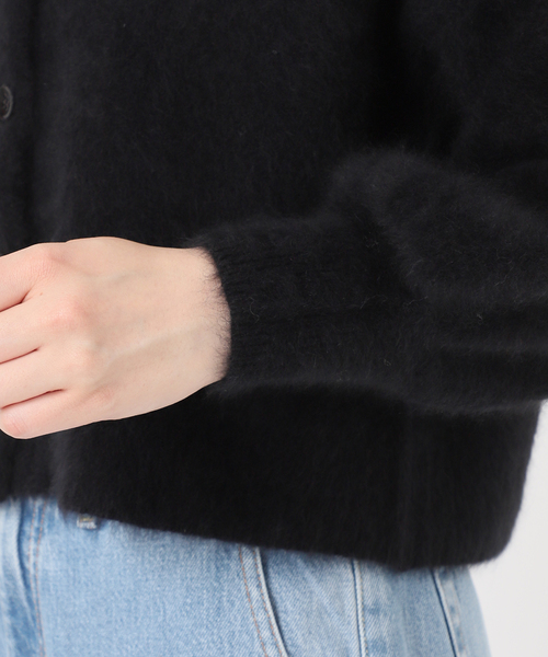 美品 IENA LA BOUCLE ファーニットカーディガン ラクーン ブラック 美品 IENA LA BOUCLE ファーニットカーディガン ラクーン ブラック