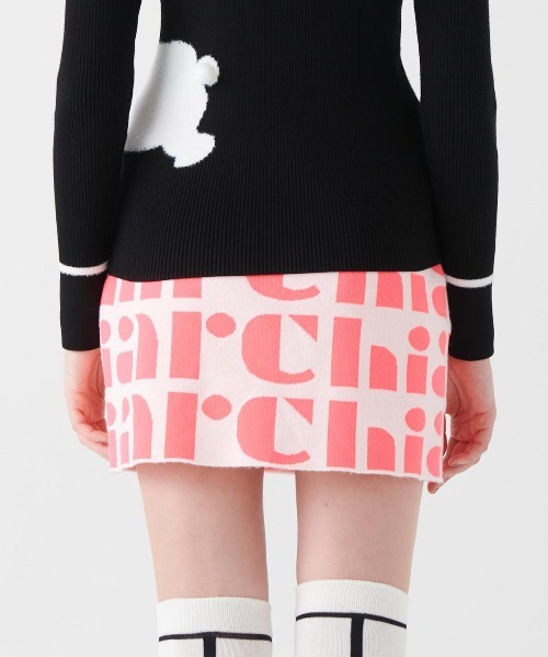 archivio（アルチビオ） スカート 「LADIES」総ロゴ保温ニットスカート