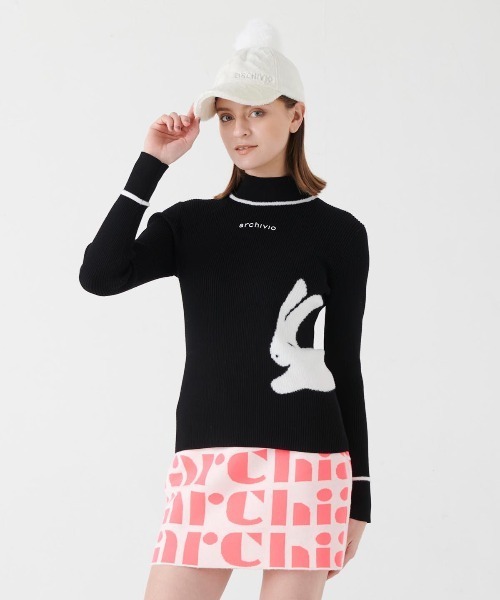 archivio（アルチビオ） スカート 「LADIES」総ロゴ保温ニットスカート
