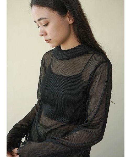 tシャツ Shiny sheer top レディース