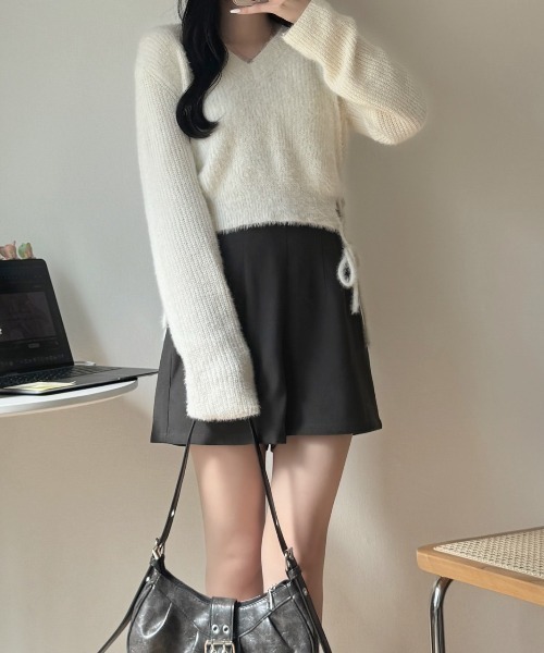 nemne（ネンネ） パンツ 「Delfy」ダーツショートパンツ セットアップ