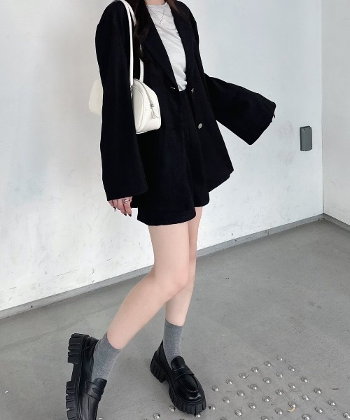 nemne（ネンネ） パンツ 「Delfy」ダーツショートパンツ セットアップ