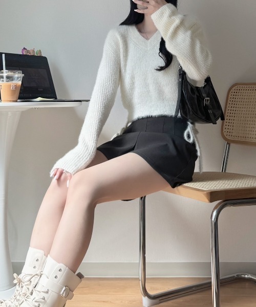 nemne（ネンネ） パンツ 「Delfy」ダーツショートパンツ セットアップ