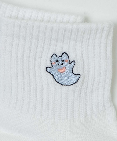 WEGO 靴下 WEGO/アニマル刺繍アンクル底パイルソックス