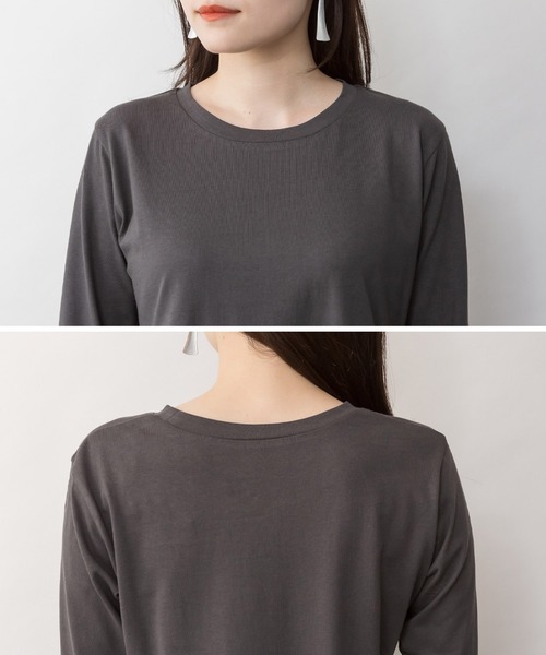 LARU（ラルー） tシャツ 裾フレア 長袖 カットソー レディース