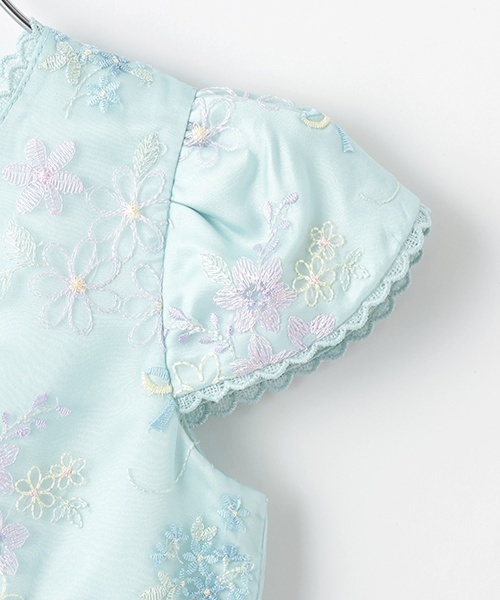mezzo piano ワンピース 花ブーケレース刺しゅう ワンピース キッズ