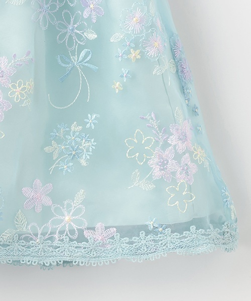 mezzo piano ワンピース 花ブーケレース刺しゅう ワンピース キッズ