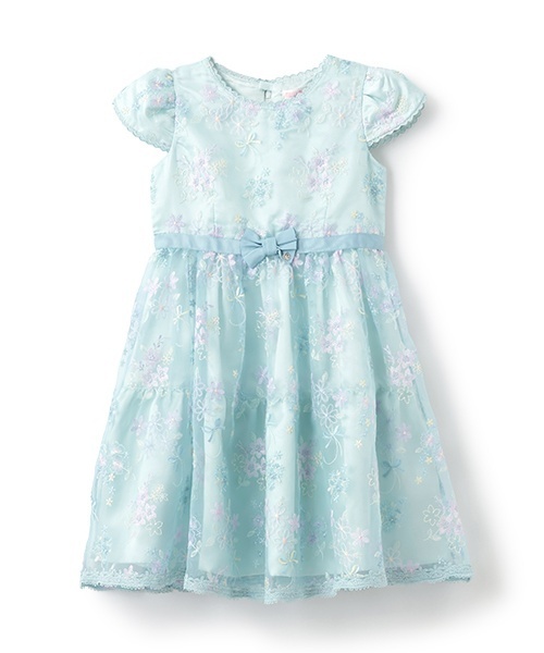 mezzo piano ワンピース 花ブーケレース刺しゅう ワンピース キッズ