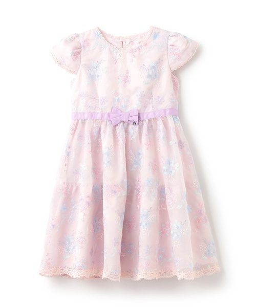 mezzo piano ワンピース 花ブーケレース刺しゅう ワンピース キッズ