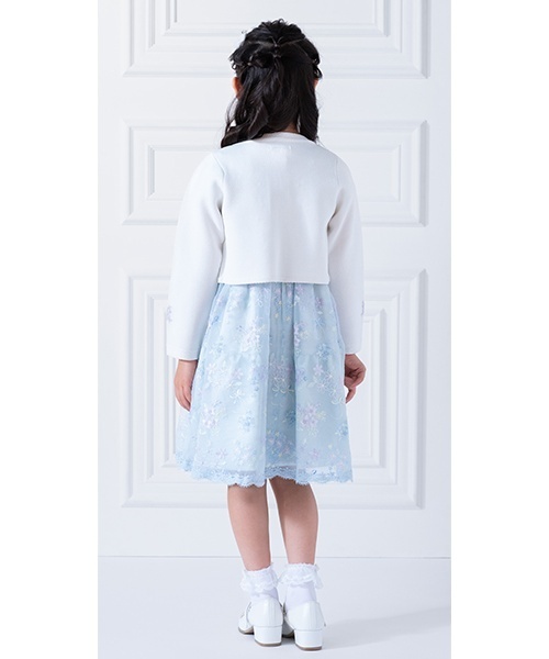 mezzo piano ワンピース 花ブーケレース刺しゅう ワンピース キッズ