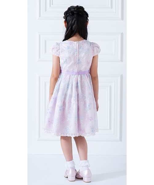 mezzo piano ワンピース 花ブーケレース刺しゅう ワンピース キッズ