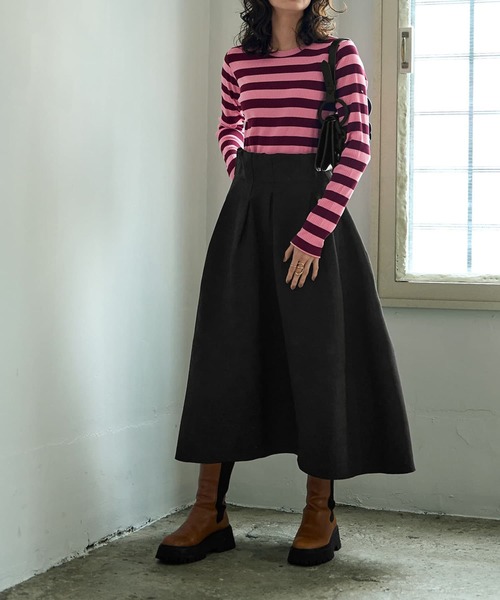 STYLE DELI（スタイルデリ） tシャツ カラーボーダーリブトップス