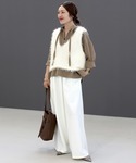 ベスト ジレ フェザーヤーンVネックニットベス...の詳細画像5