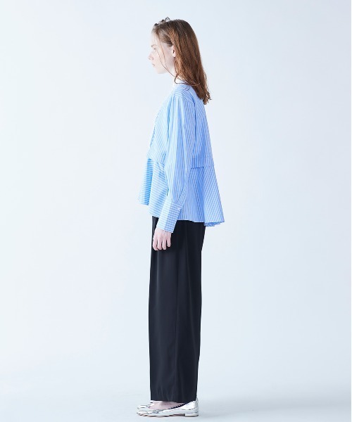 Marilyn Moon（マリリンムーン） タックフリルフレアシャツ レディース