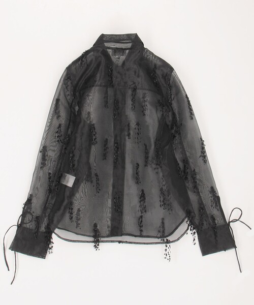 GANNI（ガニー） ブラウス シャツ Fringed Organza Shirt / W0079