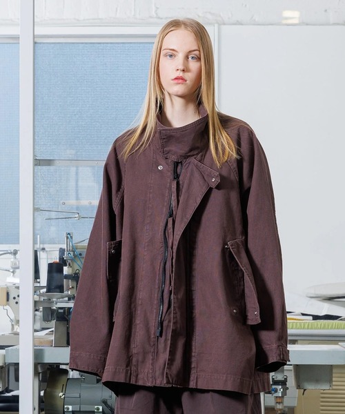 【20AW VOAAOV オックスフォードビッグコート 】 VOAAOV ステンカラースタンドビッグコート check - BISHOOL,Edwina