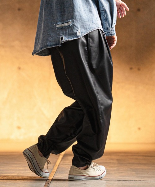 GLIMCLAP パンツ mp13177- Synthetic leather balloon silhouette