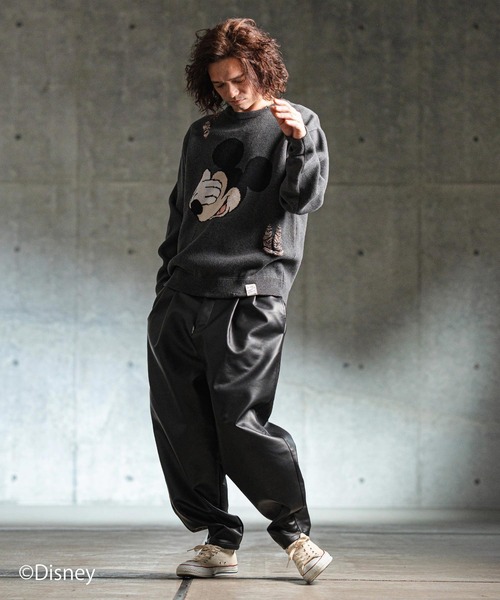 GLIMCLAP パンツ mp13177- Synthetic leather balloon silhouette