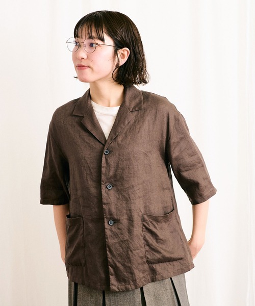 fig London ブラウス シャツ DAILY LINEN shirt レディース