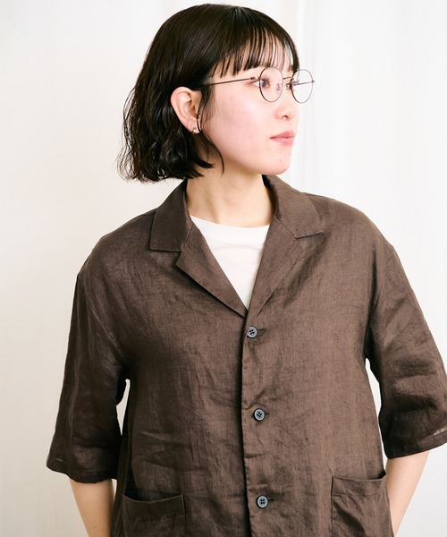 fig London ブラウス シャツ DAILY LINEN shirt レディース