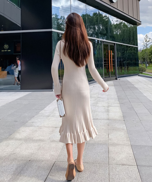 「Ulysses」 ニットワンピース F ベージュ レディース_画像5