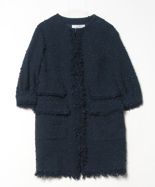 Rene（ルネ） ノーカラーコート 36 ネイビー レディース : ZOZOTOWN