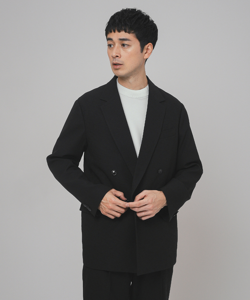 ジャケット メンズ バック英字プリント シングルブレスト2ボタン グレーのメンズ シングルブレストジャケット タオルミナフィット