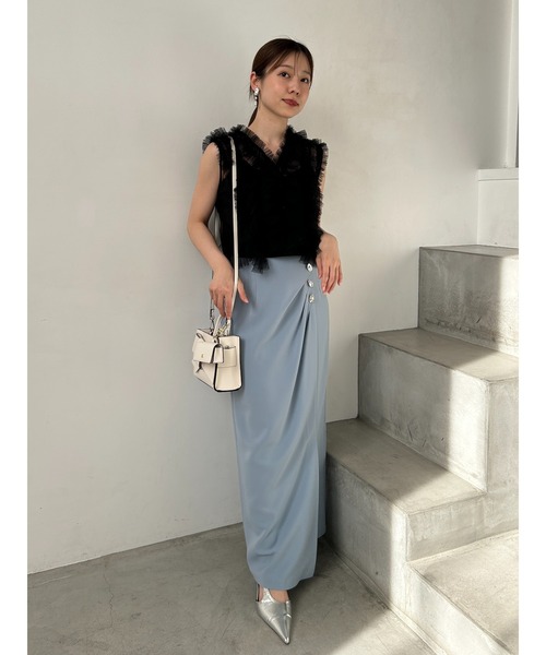 美品☆セオリー、ラッフルフレアノースリーブブラウス、Mサイズ シアーラッフルノースリーブブラウス | NOLLEY'S(ノーリーズ