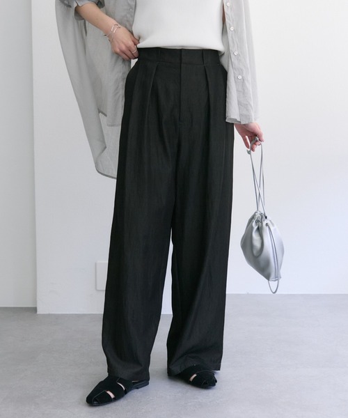 pual ce cin スラックス パンツ レーヨンナイロンスラックス