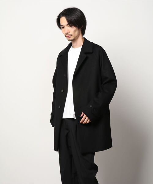 HEVO（イーヴォ） ステンカラーコート 50 ブラック メンズ : ZOZOTOWN