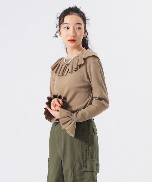 BEAMS BOY（ビームス ボーイ） tシャツ 「2/5再値下げ」リブ フリル