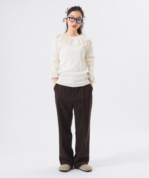 BEAMS BOY（ビームス ボーイ） tシャツ リブ フリル ギャザー ロング