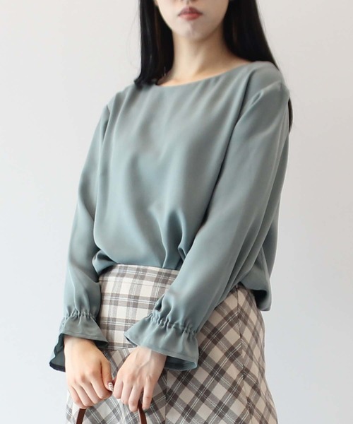 「fleur by mint breeze」 長袖ブラウス M グリーン レディース_画像2