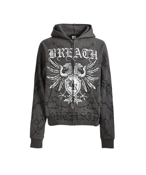 BREATH パーカー TWIN HEAD LOGO ZIP UP HOODIE メンズ : ZOZOTOWN