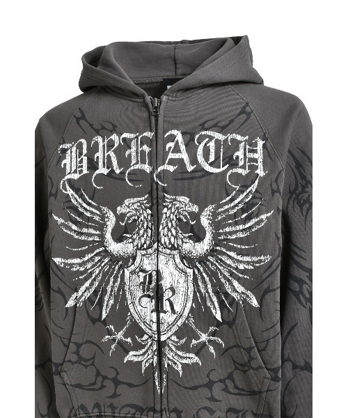 BREATH パーカー TWIN HEAD LOGO ZIP UP HOODIE メンズ : ZOZOTOWN