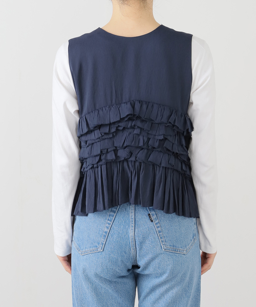 SLOBE IENA ブラウス シャツ 2WAY フリルノースリーブブラウス