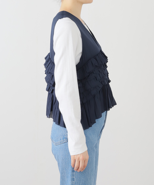 SLOBE IENA ブラウス シャツ 2WAY フリルノースリーブブラウス