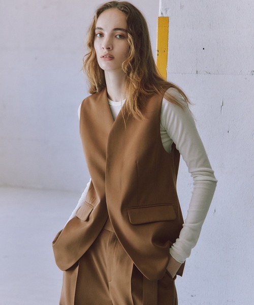 ADAM ET ROPE'（アダムエロペ） ベスト ジレ NIKKE GABARDINE GILET