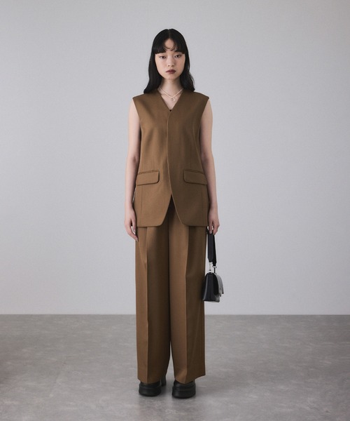 ADAM ET ROPE'（アダムエロペ） ベスト ジレ NIKKE GABARDINE GILET