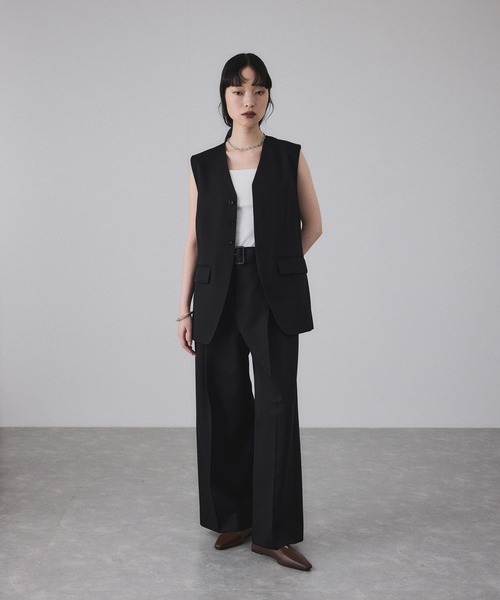 ADAM ET ROPE FEMME ホワイトジレ ADAM ET ROPE' ベスト ジレ NIKKE GABARDINE GILET レディース