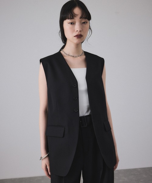 ADAM ET ROPE'（アダムエロペ） ベスト ジレ NIKKE GABARDINE GILET